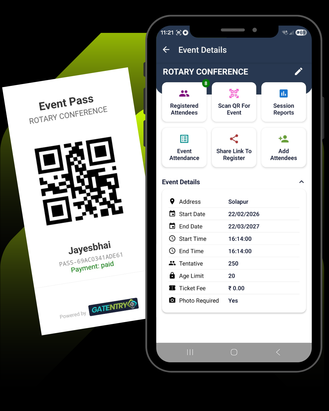 GateEntry dashboard preview